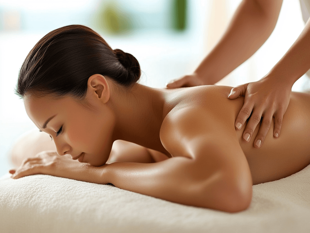 Women getting back massage
